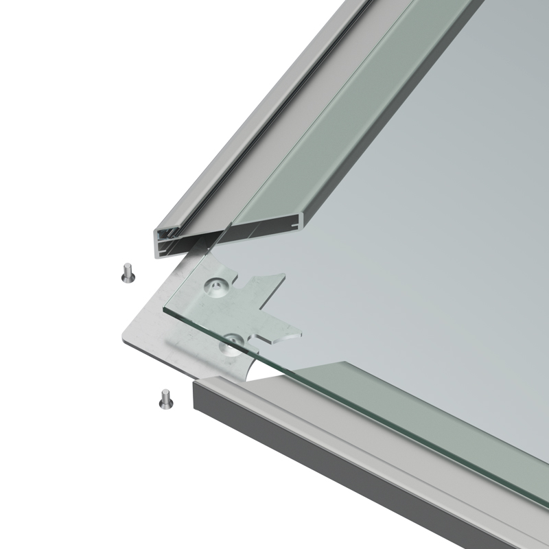 CORNER JOINTS SET FOR ALUMINUM FRAME 45x20/8 (4 CORNERS + 8 SCREWS)